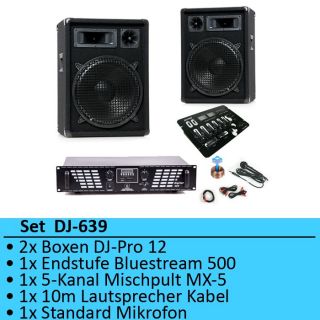 Karaoke Party Disco DJ Musikanlage Mixer Mikrofon Boxen