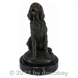 Bluthund Skulptur Bronze Boodhound Hunde Figur Garten Dekoration