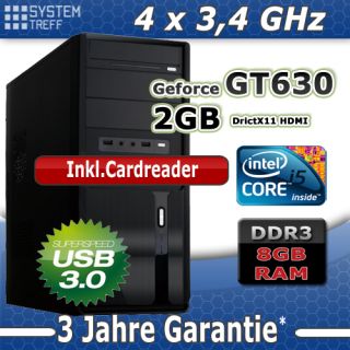 Gamer PC Intel Ivy Bridge Core i5 3570K 8GB DDR3 500GB 2GB GeForce
