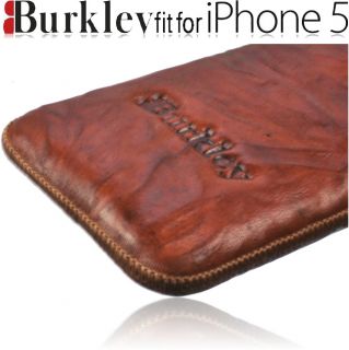Burkley Premium Case WASHED iPhone 5 Echt Leder Handy Tasche Etui