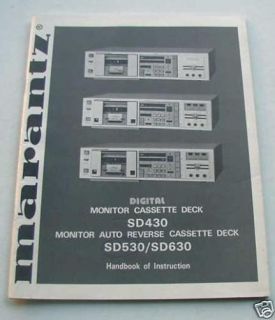 Original Marantz SD 430 530 630 Handbuch Anleitung