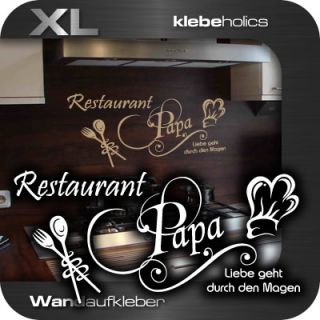 A635  Restaurant Papa Wandtattoo Küche Wand Aufkleber