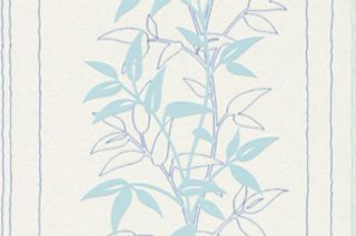 ROLLEN VLIES Tapete Leaf Weiß Blau