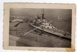 Original Foto 2WK, ital. Panzer Kreuzer Schiff Schlachtschiff Italien