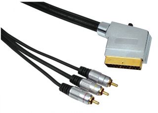 ProClass HQ 10m Scart 3x RCA Cinch Kabel IN OUT Schalter VHS Composite