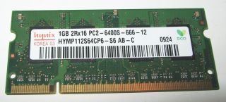 Hynix 1GB   PC2 6400S 666 12 Notebookspeicher HYMP112S64CP6 S6 AB C