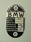 BMW R12 Wehrmachtsgespann Typenschild Motorrad R 12 Einvergaser Ausf