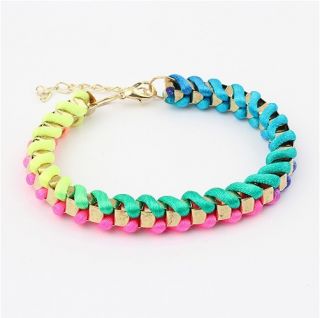Hot Sweet Cute Handmade Colorful Rope String Cord Metal Mixed Woven