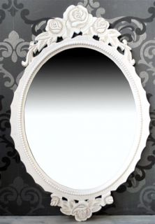 Traumhafter Spiegel Wandspiegel Rose weiß Landhaus 75,5 x 49 cm