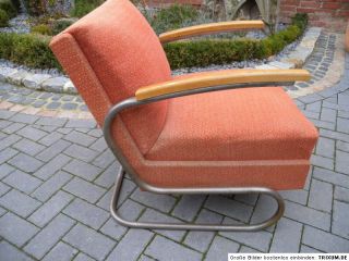 Ausgefallener original Bauhaus Art Deco Club Schwing Feder Sessel um