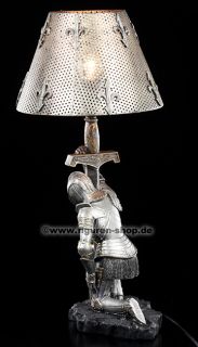 Ritter Tischlampe   Kniend mit Schwert   Figur Statue Lampe Knight