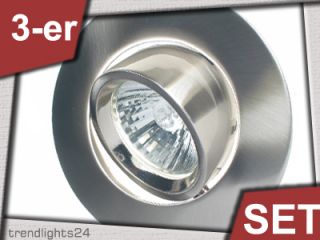 3x Alu Decken Spots Strahler LUXOR Edelstahl Optik 230V