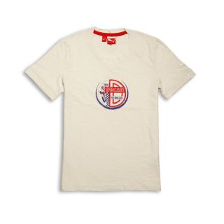 DUCATI Puma VINTAGE AW ´12 kurzarm T Shirt creme weiss NEU 2013
