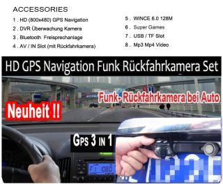 HD GPS Navigationsgerät + DVR Überwachungskamera + Funk