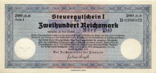 Ro.717 200 Reichsmark 1939 Steuergutschein