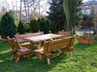 Rustikale Gartenmöbel aus EICHENHOLZ  Echte Handarbeit 