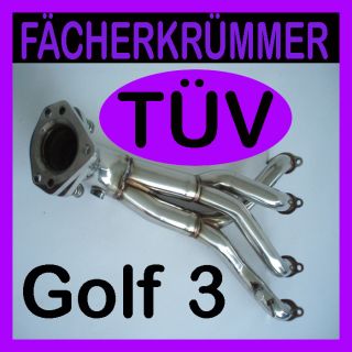 Fächerkrümmer Edelstahl für VW Golf 3 1,6 1,8 2,0 TÜV