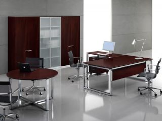 Schreibtisch LOOPY 200 x 100 mit Anbautisch. Büromöbel