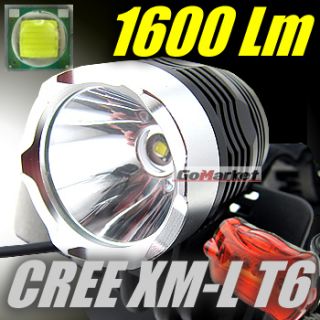 CREE XM L T6 1600Lm LED Lampe phare velos Frontale Head