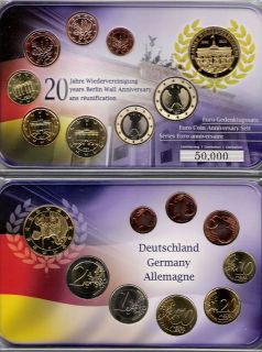 BRD Euro Kursmünzensatz  Gedenkset 20 J. Wiedervereinigung mit