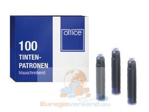 100 Tintenpatronen Standard Füller Tinten Patronen blau