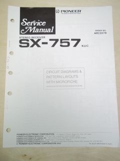 Pioneer Service Manual~SX 757 Receiver~Original~Repair~w/fiche
