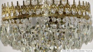 Wunderschöne Antik Messing Kristall Kronleuchter, Lüster