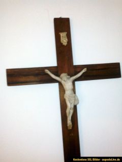 XXL Jesus Jesuskreuz Kruzifix Kreuz 90cm x 46cm   Dachbodenfund   Holz