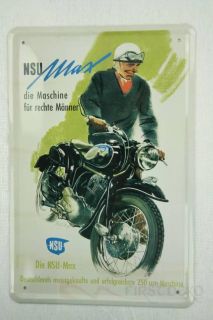 Blechschild NSU Max Motorrad Metallschild retro nostalgie Schild