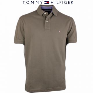 Tommy Hilfiger Polo Shirt uni braun taupe NEU Gr. M  XXL Poloshirt