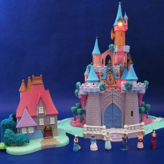 Polly Pocket Disney Cinderella Schloss & Stiefmutter Haus 6 Figuren