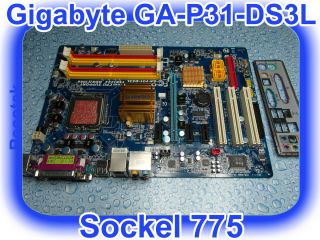 Gigabyte GA P31 DS3L Rev1.1 Sockel 775 Mainboard mit Blende,Treiber
