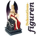 Teufels Frau sitzend auf Stein Figur Dekoration DEKO Dekofiguren