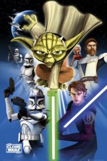 Poster STAR WARS   The Clone Wars   Yoda NEU 57340