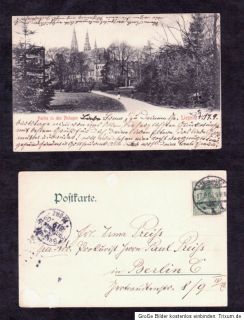 AK Liegnitz (Legnica) Partie in den Anlagen Schlesien 1908 gel. n