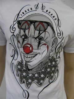 Joker Brand T Shirt Shirt Men weiss Clown Gr M NEU Hip Hop Skater wow