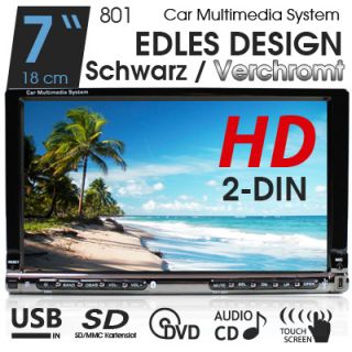 2DIN Doppel DIN 18cm/7 HD TOUCHSCREEN DVD CD  WMA AUTORADIO USB SD