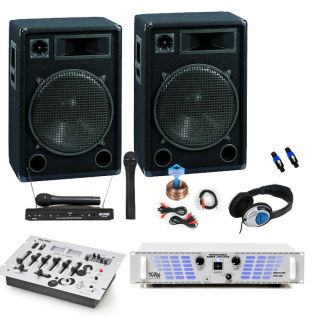 PA Beschallungssystem Endstufe Boxen DJ Mixer Beschallungsanlage