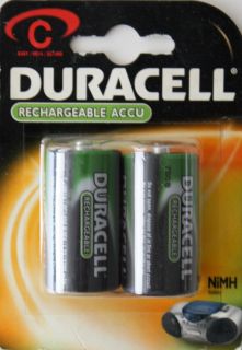 Duracell 2x Baby Mono C Akku Batterie 2200mAh HR14 1.2V