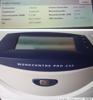 Xerox WorkCentre Pro 232 SW  Kopierer   Scanner   Drucker   ADF   A3