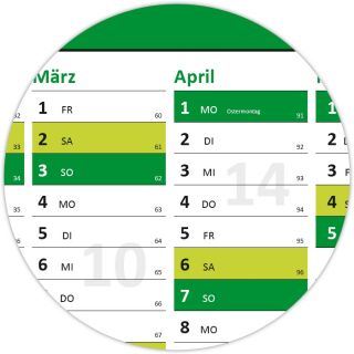 XL Wandkalender   Wandplaner 2013 grün im großen DIN A1 Format