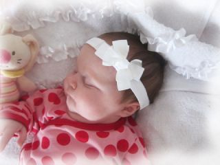 süßes Baby Mädchen Haarband Stirnband Schleife CREME NEU 88