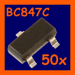 BC847C 50x SMD Transistor NPN 45V 0,1A Code 1Gp SOT23°