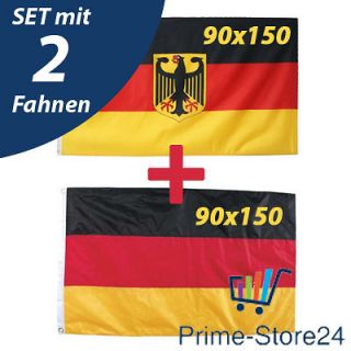 Fahnen SET Deutschland Fahne 90x150 mit Adler Hissfahne Hissflagge