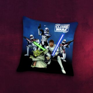 Star Wars Clone Wars Lizenz Kissen mit Jedimeister Yoda, Obi Wan