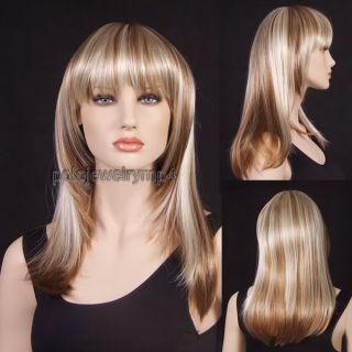 NEW LONG STRAWBERRY BLONDE & BLONDE MIX STRAIGHT WIG