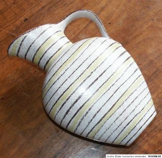 Vase M & R Keramik 50er gelb grau gestreift stylisch
