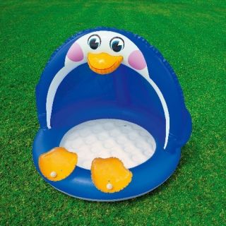 INTEX Baby Pool Pinguin, 102 x 83 cm / aufblasbarer Boden / Sonnendach