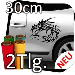 2x L Auto Autoaufkleber Drachen Dragon Drache Tribal Aufkleber Sticker
