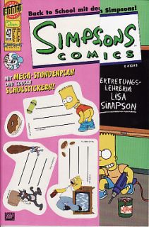 Simpsons Comics # 47 GER 2000. *Extras 20 STICKER & Stundenplan